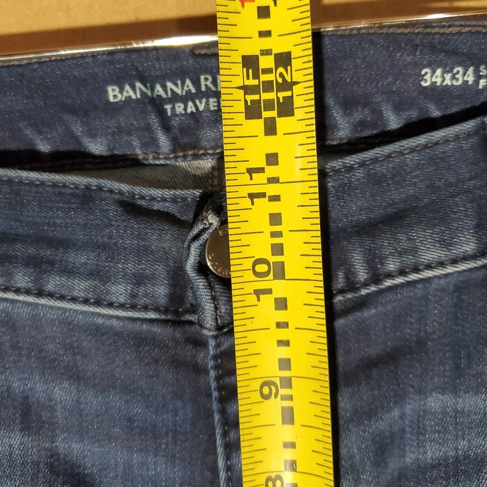 Banana Republic Traveler Jeans Mens 34x34 Dark Wash Slim Fit Denim Pants - Picture 7 of 7